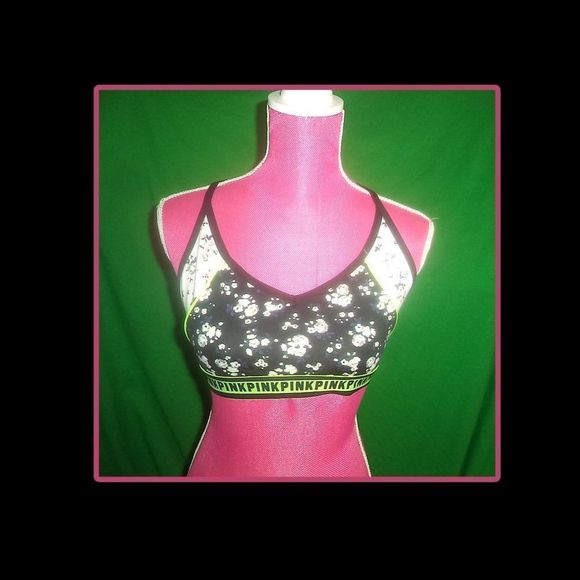 VICTORIA'S SECRET PINK~SPORTS BRA ULTIMATE LIGHTLY LINED RACERBACK-WOMENS SIZE L - Picture 1 of 5